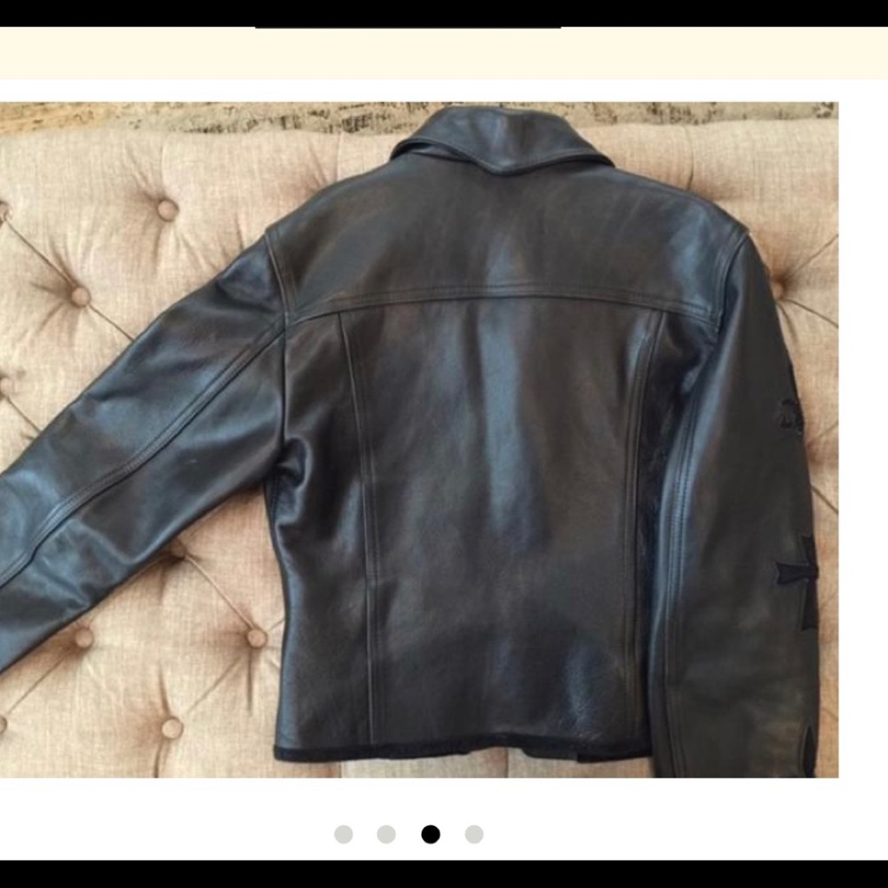 REZA DURO Vintage Leather Biker Jacket - Picture 3 of 4